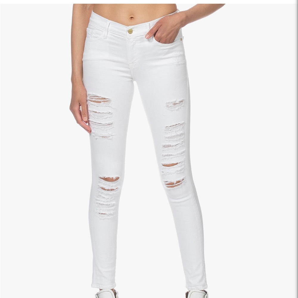 FRAME le skinny de jeanne white jeans